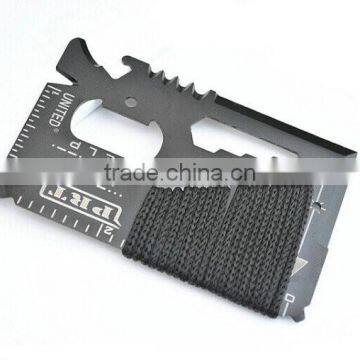 New Arrival 14 in 1 Stainless Emergency Camping Tools Card with rope