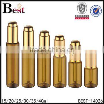 Cosmetic 20ml 30ml Essential Oil Glass Fragrance Perfume Bottle Amber Golden Aluminum Metal Pump Bottle Perfume Glass photo-6