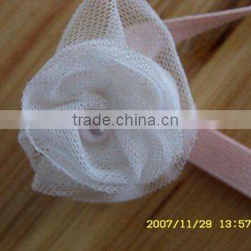 MSD wholesale organza ribbon flower for hat accessories