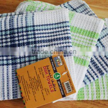 30cmx30cm waffle plaid cheap cotton wholesale printed household cleaning weave dish towels