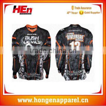 Hongen apparel best quality sublimation Custom Made Wholesale Paintball Jerseys