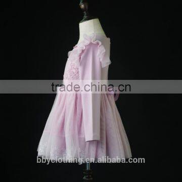 2017 Autumn Winter New Designer Dress Girl's High Quality Ruffle Beading Floral Party Dress photo-2