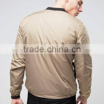 2017 Wholesale High Quality New Design Durable Baseball Collar 100% Polyester Lead Grey Casual Men Fashion Bomber Jacket photo-2