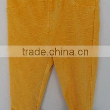 Cool Babies Yellow Corduroy With Faux Fur Leg Hole Pants for Autumn