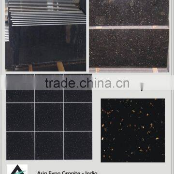 Indian Black Galaxy Granite Slab & Tiles photo-5
