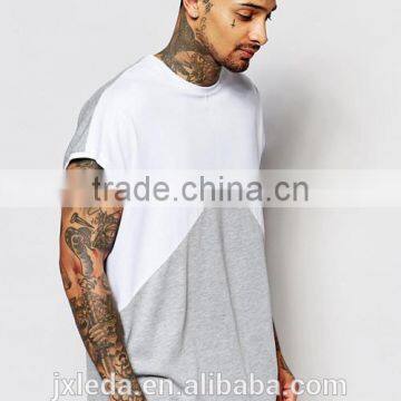 Cheap price super oversized sleeveless cut and sew casual men t-shirt