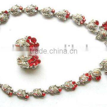 fashion alloy necklace sets,fashion jewelry sets,alloy flower necklace sets,inexpensive necklace sets, inexpensive jewelry