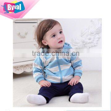 Baby Striped Hoodies Custom Toddler's Autumn Warm Hoody Zip Up Sweatshirt Wholesale photo-3