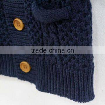 Fashion Lapel Collar Baby Boys Pattern Knitwear Cotton Children Cardigan Knitwear photo-4