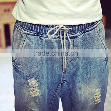 Hot Sale Trendy Extraordinary High Quality Bloomers Jean Pants Wholesale photo-3