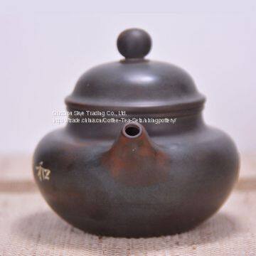 Ceramic Pottery Pure Hand Carving Tea Pot Guanmao Shape Tea Pot photo-2