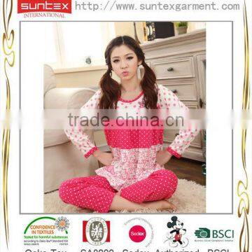 2014Hot sale n cotton lovely pretty girls pajamas for girls