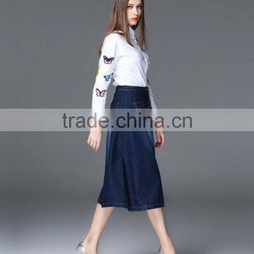 Elegant Stylish Women Long Jeans Skirts High Quality photo-6