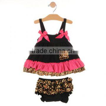 bulk wholesale kids clothing Baby Girls Outfits Leopard Swing Top/Bloomer 2 pc Set Infant cotton clothes set baby clothes swing