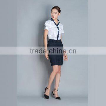 China Fatory Designs V Neck Dress Fashion Airline Stewardess Uniform photo-3