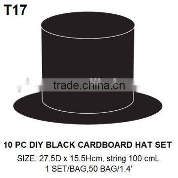 10 pcs papaer craft DIY black cardboard hat