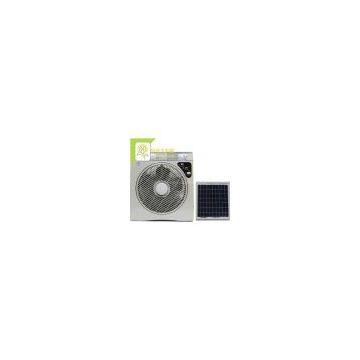 Solar Fan with LED Lamp AC/DC Rechargeable Portable