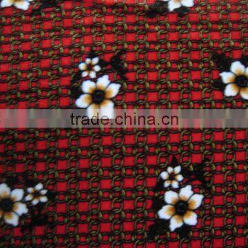 100% polyester printed velvet fabric small flower design garment velvet