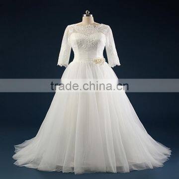 wedding Sexy sweetheart lace mermaid wedding bridal dress for bride Strapless Three-Quarter sleeve bridal gowns AS43201