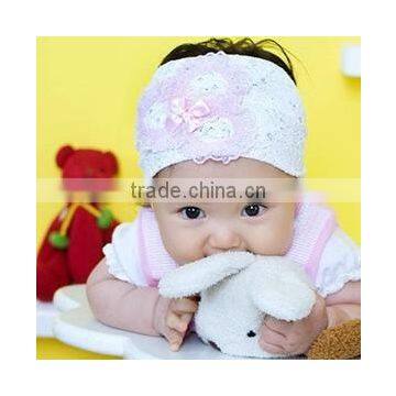 soft stretch elastic baby headbands with chiffon silk flower