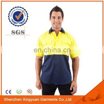 OEM men Designer Work Shirts with short sleeve for Mechanic