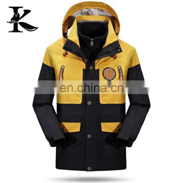 Outdoor Men Winter Jacket Warm Detachable Inner Fleece Waterproof Jacket