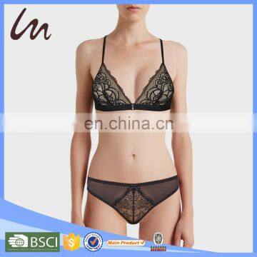 High Quality Mini Girls Sexy Lady Stylish Lace Transparent Underwear Net Penti Bra & Brief and Panty Panties Lingerie Set