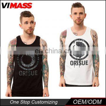 mans cotton personalized custom stringer printing tank top