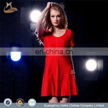 beautiful and cheap short sleeve red dress maid of honor dress