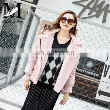 2016 Fashionable Women Genuine Sheep Fleece Jacket photo-6
