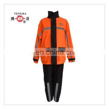 custom polyester taffeta coated pvc rainsuit for outdoor worker