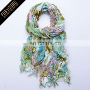 flower printed scarf