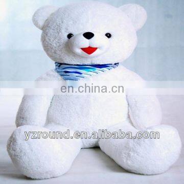 Pure white smiling scarf polite teddy bear