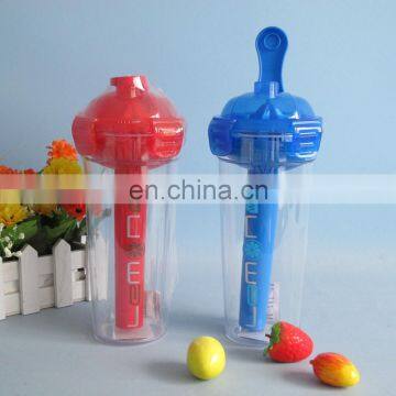 670ml BPA Free Plastic Lemon Cup With Ice Tube