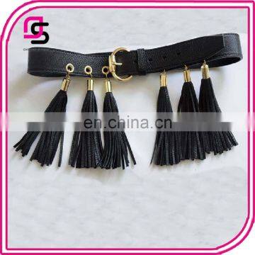 customize wholesale women ladies newest fashion tassel belt with buckle