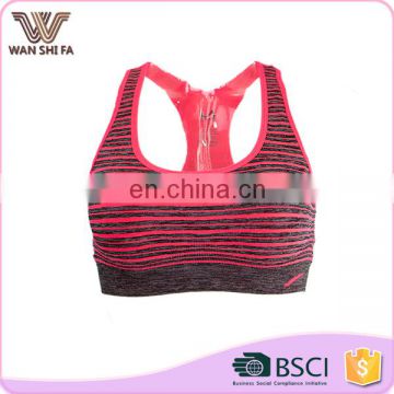 Good quality high elasticity fashionable stripe women gym sport bra