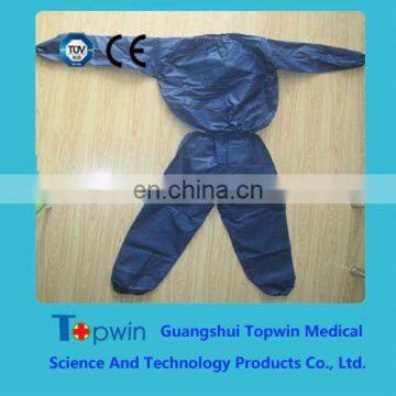 Blue disposable PE PP SMS non-woven patient surgical Gown