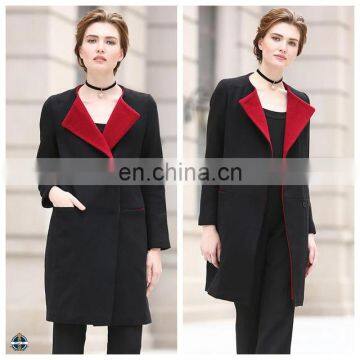 T-WC506 Black and Red Long Winter Coats New Fashion Clothes Women