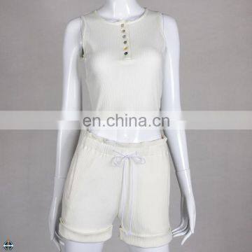 T-WTS006 Best Selling Women Sleeveless Pure Color Breathable Tracksuits