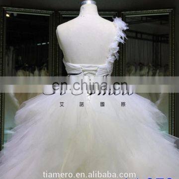 1A873 One Shoulder Ruche Sleeveless Ball Gown Evening Dress New Design 2016 photo-5