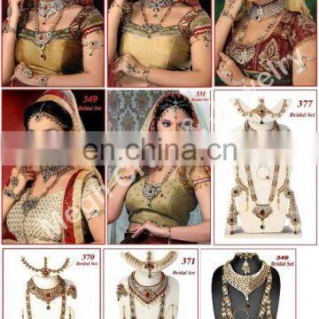 Wedding wear Jewellery - Dulhan Set - Gold Plated diamond Jewellery - Indian Bridal Jewellery - Wholesale Pakistani Set