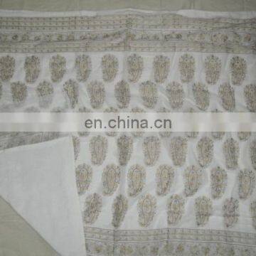 Printed cotton Pareo with cotton towel attached at back