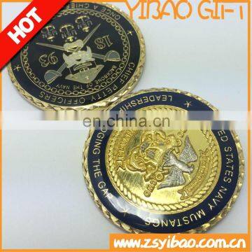 plated silver and gold colors custom 3D design logo soft enamel with epoxy Souvenir Metal Coins