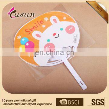 Hot Sales Good Quality Professional Colourful Plastic Handle Paper Fan With Nice Printing