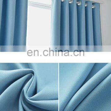 Solid Colors Textile Materials Living Room Windows Ready Made Black Out Curtains