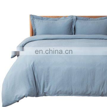 Super Luxury Soft Amazon Hot Sale 4 Piece King Plaid Microfiber Washed Cotton Factory Stock Duvet Cover Bedding Set photo-6