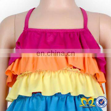 Baby Double Side One Piece Ruffle Swimsuit Kids Swimwear Beach Bathing Suit photo-2