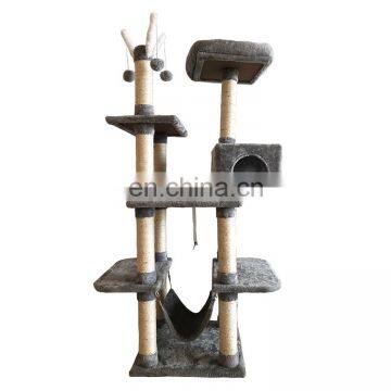 Quick Order Cats Kittens Fun Furniture Condos Wall Pet Cat Scratcher Tree Tower With Balls and Hammock photo-7