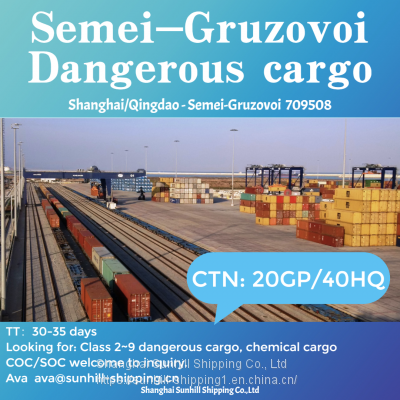 Shanghai to Semei-Gruzovoi dangerous cargo freight service Kazakhstan logistics