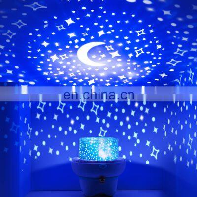 Battery operated children kids sleeping night light starry sky projector lamp